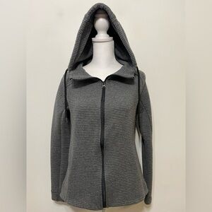 Stoic Ribbed Full Zip Drawstring Hooded Jacket